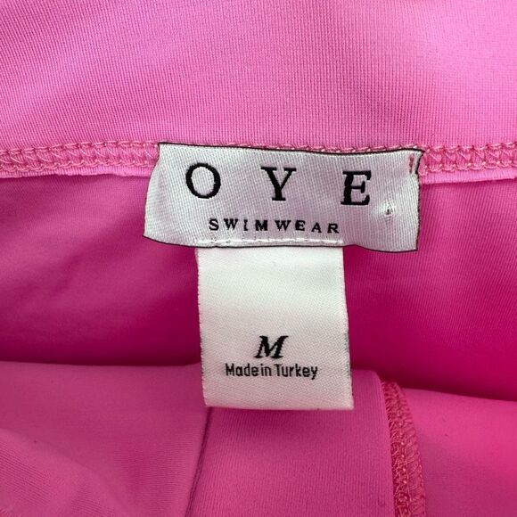 OYE Swimwear Women’s Lavinia Pink Bandeau Bikini Gold Button Detail - Picture 4 of 12